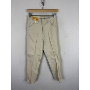 Vintage Western Permanent Press Tan Twill Pants High Rise Deadstock Size 12 70s